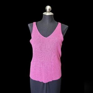 Esqualo Metallic Shimmer Pink Cami /  Tank Top NWT Sz Large